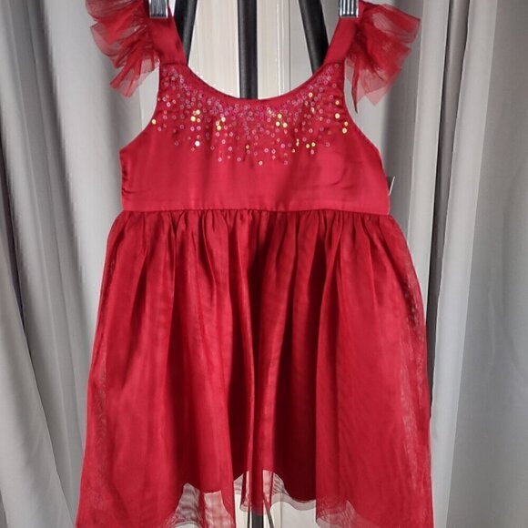 Cat & Jack Little Girls Sleeveless Ruffled Straps Formal Dress Size XS 4-5 (NWT) - Picture 2 of 11